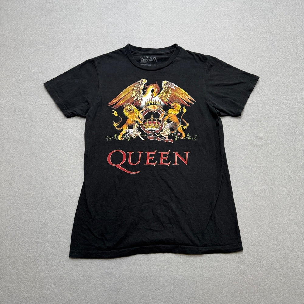 Queen Official Merch‎ T-Shirt Men's Small Black Graphic Short Sleeve Music Rock